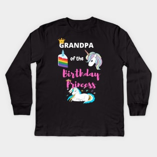 Grandpa of the Birthday Princess Kids Long Sleeve T-Shirt